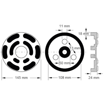 KS Tools gumena ploča za podizne platforme 17 Ravaglioli/OMCN Ø145mm 160.0493-3