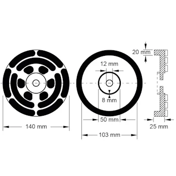 KS Tools gumena ploča za podizne platforme 20 OMCN Ø140mm 160.0496-3