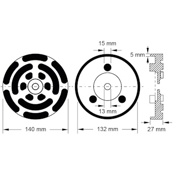 KS Tools gumena ploča za podizne platforme 22 OMCN Ø140mm 160.0498-3