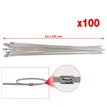 KS Tools nerđajuća čelična vezica za creva sa kuglastim zatvaračem 4.6x250 set 100/1 115.1592-1