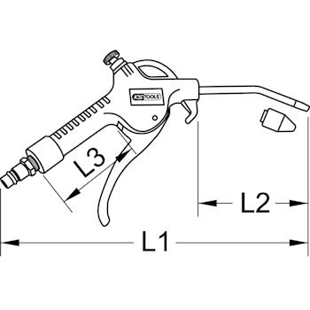 KS Tools pištolj za ispuštanje komprimovanog vazduha sa regulacijom protoka 515.1901-5