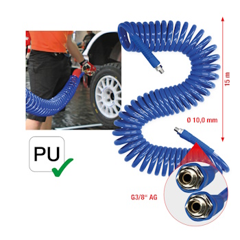 KS Tools pneumatsko spiralno crevo Ø10mm 15m 515.3340-4