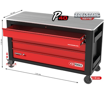 KS Tools radionička kolica sa 4 fioke PERFORMANCEplus P40 crno/crvena 873.6008 KS Tools radionička kolica sa 4 fioke PERFORMANCEplus P40 crno/crvena 873.6008