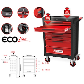 KS Tools radionička kolica sa 7 fioka 897.0007-3