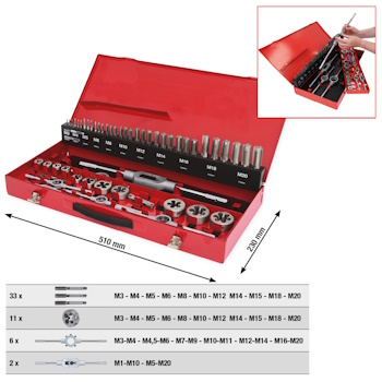 KS Tools set alata za urezivanje navoja 54/1 331.0754-3