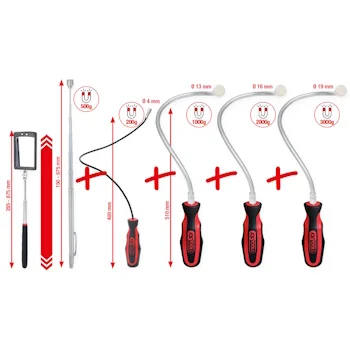 KS Tools set fleksibilnih i teleskopskih držača magneta i retrovizora 6/1 550.1090 KS Tools set fleksibilnih i teleskopskih držača magneta i retrovizora 6/1 550.1090
