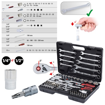 KS Tools set nasadnih ključeva 1/4