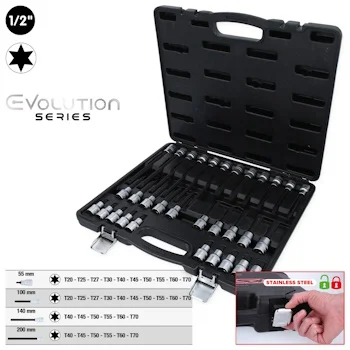 KS Tools set nasadnih ključeva za Torx vijke 1/2 KS Tools set nasadnih ključeva za Torx vijke 1/2