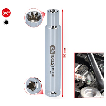 KS Tools specijalni nasadni ključ za navojne spojeve usisne cevi 3/8 KS Tools specijalni nasadni ključ za navojne spojeve usisne cevi 3/8