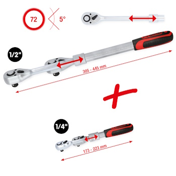 KS Tools teleskopske reverzibilne čegrtaljke 1/4