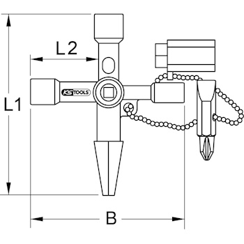 KS Tools univerzalni ključ za razvodne ormare 61mm 130.1020-2
