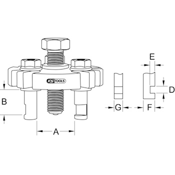 KS Tools univerzalni skidač remenice trokraki 70mm 150.3130-3