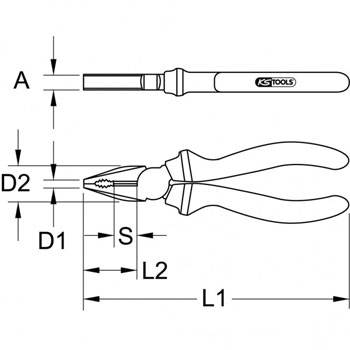 KS Tools kombinovana klešta SlimPOWER 180mm 115.2102-1