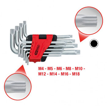 KS Tools XZN set ugaonih steznih ključeva kratki 9-delni 151.4630-1