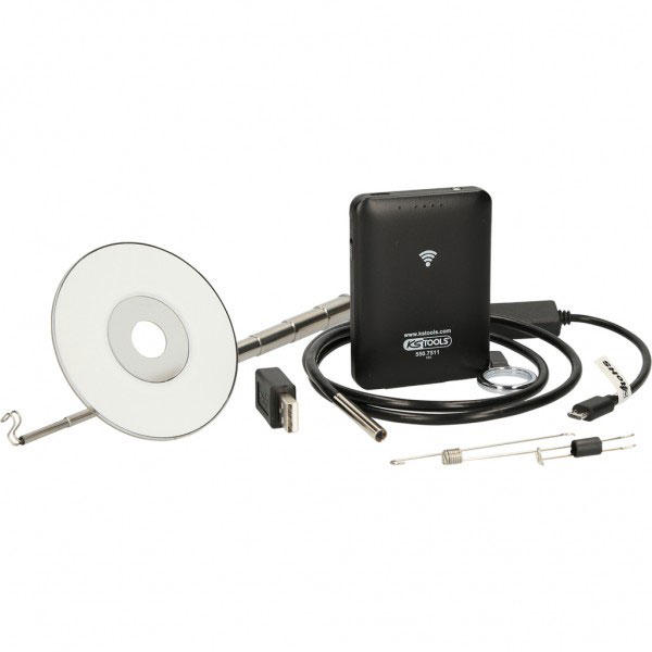 KS Tools set Wi-Fi videoskopa sa Ø 5,5 mm 0° HD sondom s prednjom kamerom 7-delni 550.7510 KS Tools set Wi-Fi videoskopa sa Ø 5,5 mm 0° HD sondom s prednjom kamerom 7-delni 550.7510