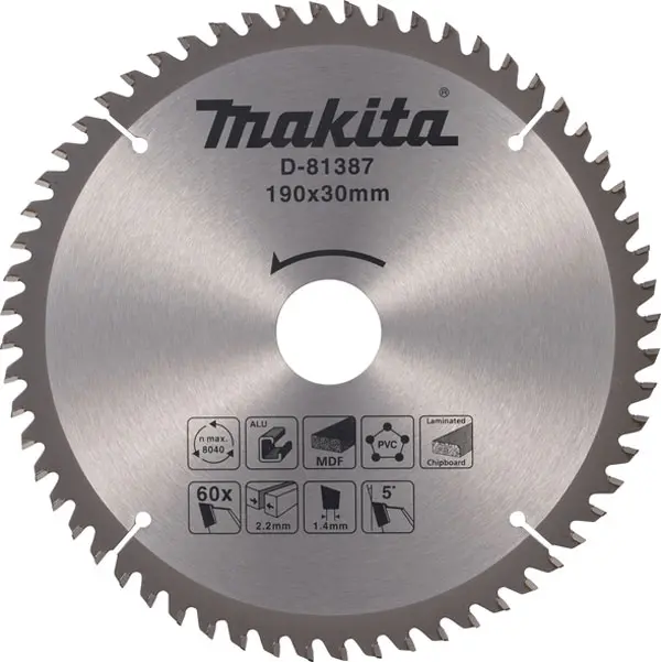 Makita TCT list testere 190mm D-81387 Makita TCT list testere 190mm D-81387