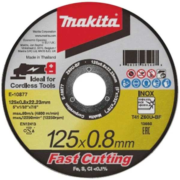 Makita Tanka rezna ploča za inox 125x0.8mm E-10877 Makita Tanka rezna ploča za inox 125x0.8mm E-10877