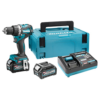 Makita XGT akcijski set - akumulatorska bušilica-odvijač XGT 40V 2,5Ah + akumulatorska ugaona brusilica 125mm XGT 40V DF002GD201+GA005GZ-1