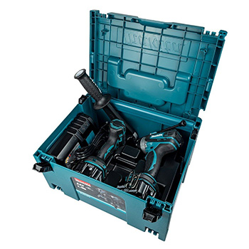 Makita LXT set - akumulatorska udarna bušilica-odvijač DHP458Z + akumulatorski udarni odvijač DTD152Z + punjač + 2 baterije + Makpac DLX2145TJ-8