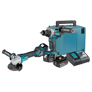 Makita LXT set - akumulatorska bušilica-odvijač DDF486Z + akumulatorska ugaona brusilica DGA513Z + punjač + 3 baterije + Makpac DLX2431TJ Makita LXT set - akumulatorska bušilica-odvijač DDF486Z + akumulatorska ugaona brusilica DGA513Z + punjač + 3 baterije + Makpac DLX2431TJ