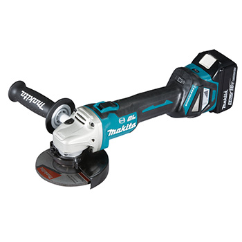 Makita LXT set - akumulatorska bušilica-odvijač DDF486Z + akumulatorska ugaona brusilica DGA513Z + punjač + 3 baterije + Makpac DLX2431TJ-5