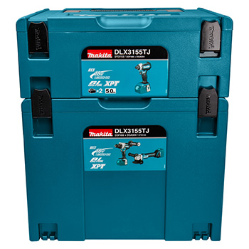 Makita LXT set - akumulatorska bušilica-odvijač DDF486Z + akumulatorski udarni odvijač DTD153Z + akumulatorska ugaona brusilica DGA504Z + punjač + 2 baterije + 2 Makpac DLX3155TJ-8