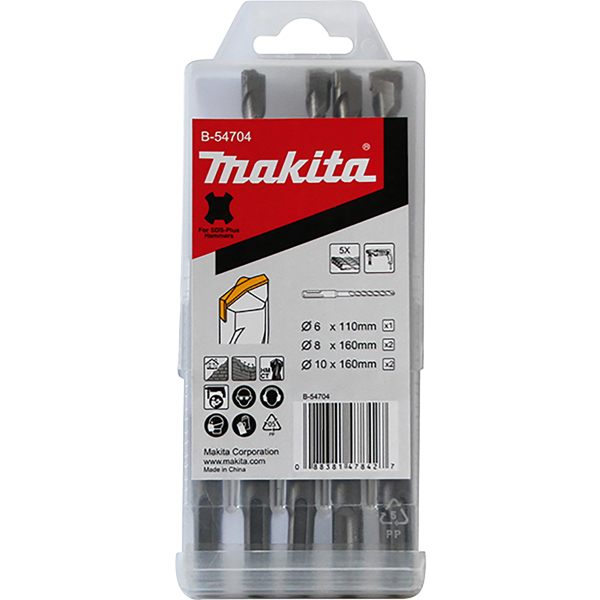 Makita SDS-Plus burgije komplet od 5 komada B-54704 Makita SDS-Plus burgije komplet od 5 komada B-54704