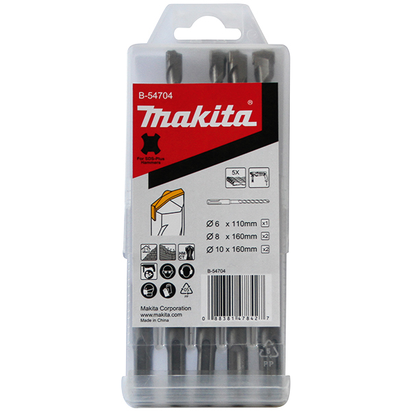 Makita SDS-Plus burgije komplet od 5 komada B-54710 Makita SDS-Plus burgije komplet od 5 komada B-54710