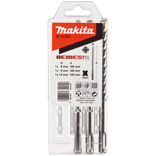 Makita SDS- Plus Nemesis burgija komplet od 3 komada B-59075 Makita SDS- Plus Nemesis burgija komplet od 3 komada B-59075