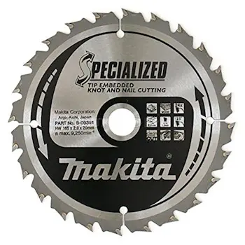 Makita cirkularni list za drvo sa čvorovima i ekserima 165x20x2mm 24T 23g B-09391 Makita cirkularni list za drvo sa čvorovima i ekserima 165x20x2mm 24T 23g B-09391