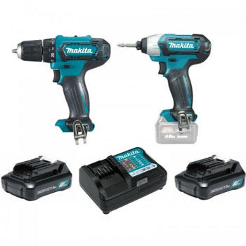 Makita aku set odvijača (DF333D + TD110D) 1,5 Ah u koferu sa dve baterije i punjačem CLX224X Makita aku set odvijača (DF333D + TD110D) 1,5 Ah u koferu sa dve baterije i punjačem CLX224X