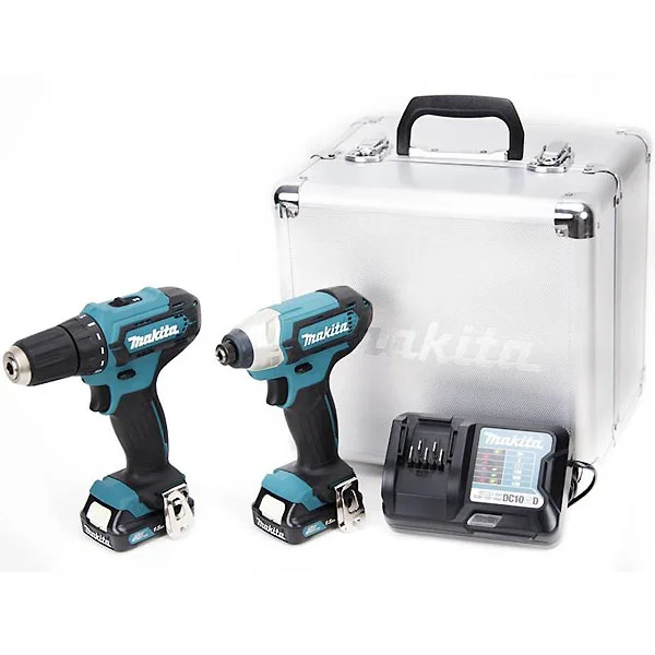 Makita aku set odvijača (DF333D + TD110D) 1,5 Ah u koferu sa dve baterije i punjačem CLX224X Makita aku set odvijača (DF333D + TD110D) 1,5 Ah u koferu sa dve baterije i punjačem CLX224X