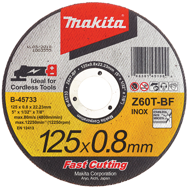 Makita disk za sečenje nerđajućeg čelika  125 mm B-45733