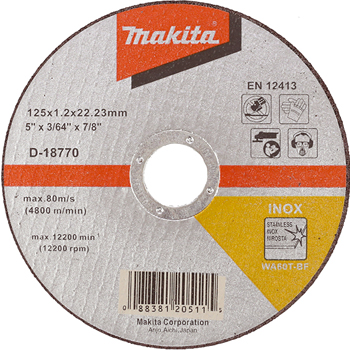 Makita disk za sečenje nerđajućeg čelika 125 mm D-18770 Makita disk za sečenje nerđajućeg čelika 125 mm D-18770