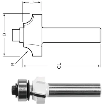 Makita okrugla glodalica sa ležajem D-48402-1