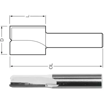 Makita ravno glodalo sa 2 zupca D-47525-1