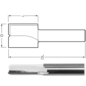 Makita ravno glodalo sa 2 zupca D-47547-1