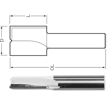 Makita ravno glodalo sa 2 zupca D-47569-1