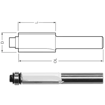 Makita ravno konturno glodalo sa dva zupca D-47721-1