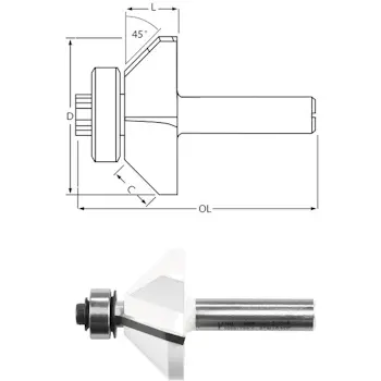 Makita konturno glodalo za zakošenje rubova sa ležajem D-48692-1