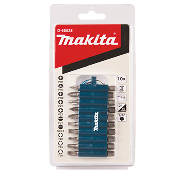 Makita  10-delni  komplet umetaka za vijke sa gumenim držačem D-65028-1