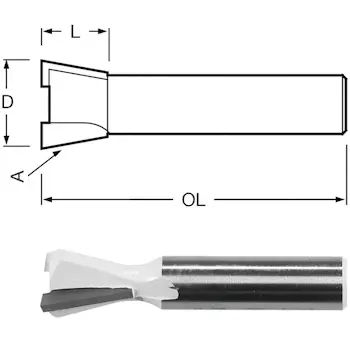 Makita konturno glodalo u obliku lastinog repa D-48103-1