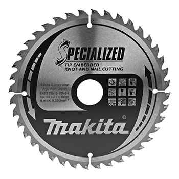 Makita list za testeru od tvrdog metala sa 40 zubaca 185/30 mm B-09494