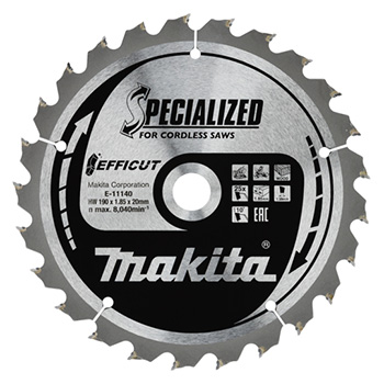 Makita list za testeru od tvrdog metala Efficut 190x20x25T E-11140 Makita list za testeru od tvrdog metala Efficut 190x20x25T E-11140