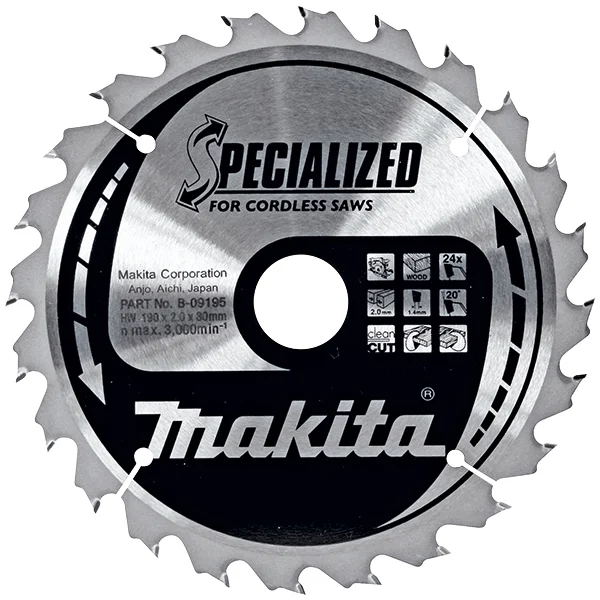 Makita list za testeru od tvrdog metala sa 40 zubaca 190/30 mm B-09254 Makita list za testeru od tvrdog metala sa 40 zubaca 190/30 mm B-09254