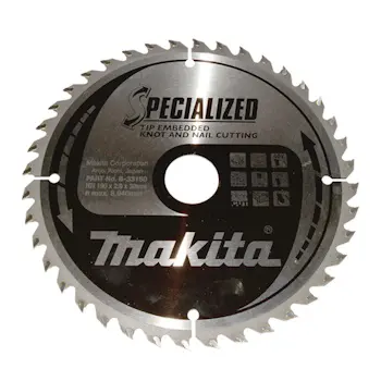 Makita list testere za drvo sa čvorovima i ekserima 190x30mm 40T B-33180 Makita list testere za drvo sa čvorovima i ekserima 190x30mm 40T B-33180