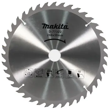 Makita T.C.T. list testere za drvo 260x30x40T D-77322