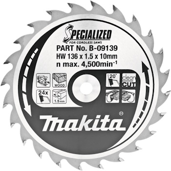 Makita list za testeru od tvrdog metala 136mm B-09139