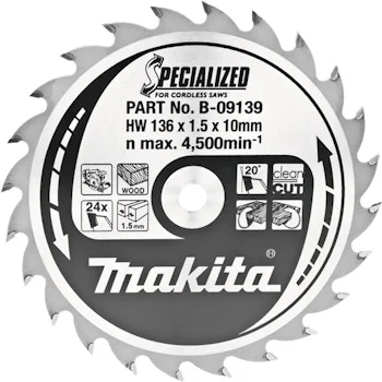 Makita list za testeru od tvrdog metala 136mm B-09139 Makita list za testeru od tvrdog metala 136mm B-09139