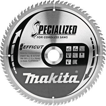 Makita list za testeru od tvrdog metala EFFICUT 260mm B-67240 Makita list za testeru od tvrdog metala EFFICUT 260mm B-67240